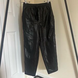 Grey Collective Faux Leather Pants 7/8 Length